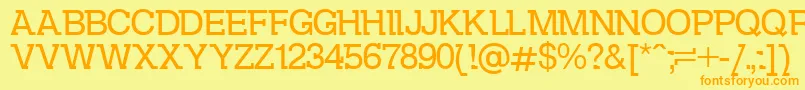 DsKolovrat Font – Orange Fonts on Yellow Background