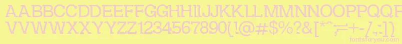 DsKolovrat Font – Pink Fonts on Yellow Background