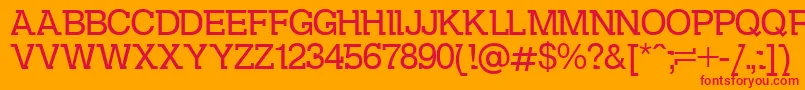 Шрифт DsKolovrat – красные шрифты на оранжевом фоне