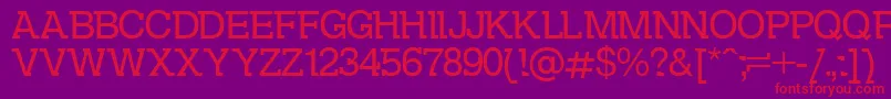 DsKolovrat Font – Red Fonts on Purple Background