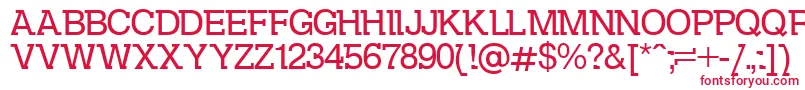 DsKolovrat Font – Red Fonts on White Background