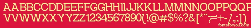 DsKolovrat Font – Yellow Fonts on Red Background