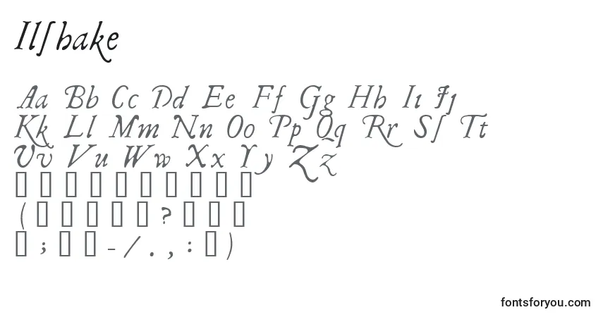 Шрифт Ilshake – алфавит, цифры, специальные символы