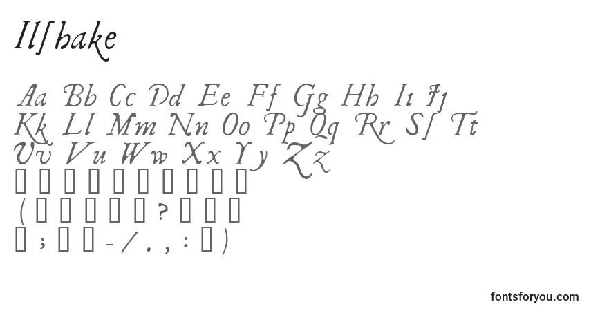 Ilshake-fontti – aakkoset, numerot, erikoismerkit