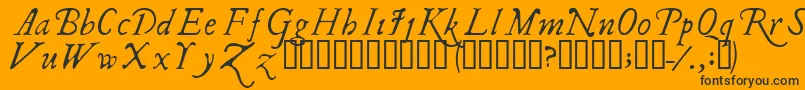 Ilshake-Schriftart – Schwarze Schriften auf orangefarbenem Hintergrund