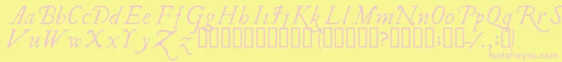 フォントIlshake – ピンクのフォント、黄色の背景