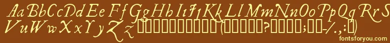 Ilshake-fontti – keltaiset fontit ruskealla taustalla