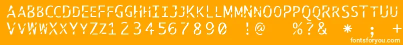 Abcthru Font – White Fonts on Orange Background