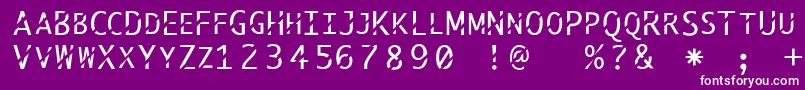 フォントAbcthru – 紫の背景に白い文字