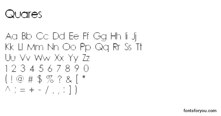 Schriftart Quares – Alphabet, Zahlen, spezielle Symbole