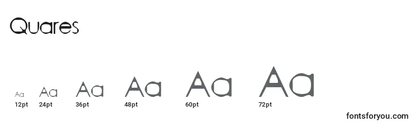 Размеры шрифта Quares