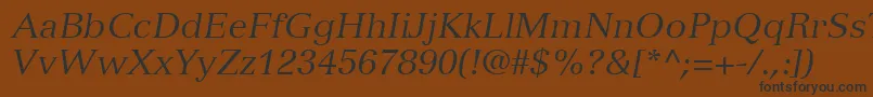 Шрифт VersaillesLt56Italic – чёрные шрифты на коричневом фоне