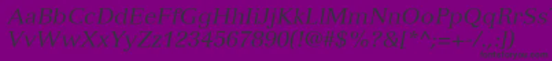 VersaillesLt56Italic Font – Black Fonts on Purple Background
