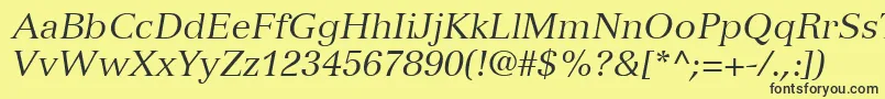 VersaillesLt56Italic Font – Black Fonts on Yellow Background