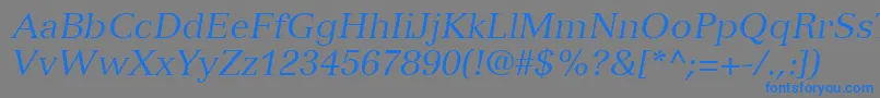 VersaillesLt56Italic Font – Blue Fonts on Gray Background