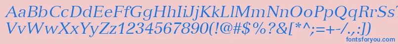 fuente VersaillesLt56Italic – Fuentes Azules Sobre Fondo Rosa