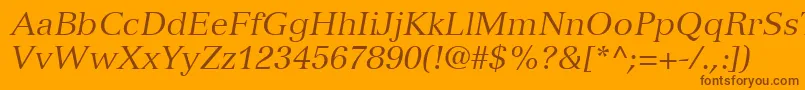 VersaillesLt56Italic Font – Brown Fonts on Orange Background