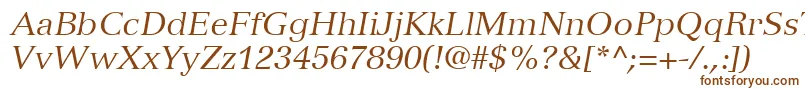 VersaillesLt56Italic-fontti – ruskeat fontit valkoisella taustalla