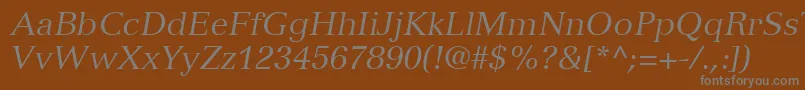 VersaillesLt56Italic Font – Gray Fonts on Brown Background