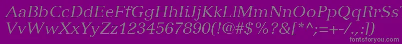 VersaillesLt56Italic Font – Gray Fonts on Purple Background