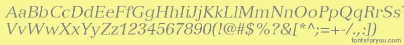 VersaillesLt56Italic Font – Gray Fonts on Yellow Background