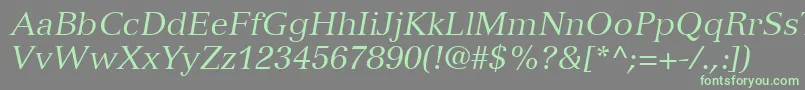 VersaillesLt56Italic Font – Green Fonts on Gray Background