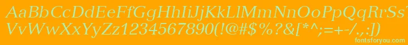 VersaillesLt56Italic-Schriftart – Grüne Schriften auf orangefarbenem Hintergrund