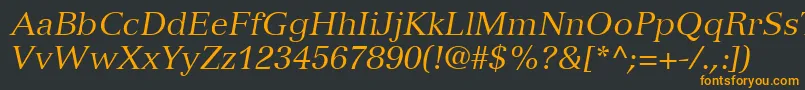 Шрифт VersaillesLt56Italic – оранжевые шрифты на чёрном фоне