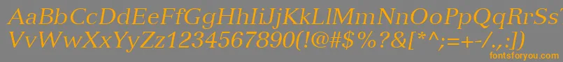 VersaillesLt56Italic Font – Orange Fonts on Gray Background