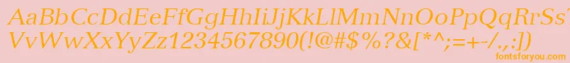 VersaillesLt56Italic Font – Orange Fonts on Pink Background
