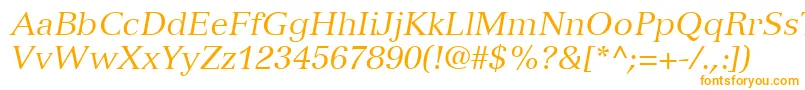 フォントVersaillesLt56Italic – 白い背景にオレンジのフォント