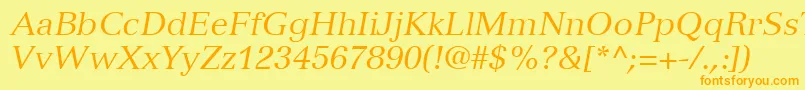 fuente VersaillesLt56Italic – Fuentes Naranjas Sobre Fondo Amarillo