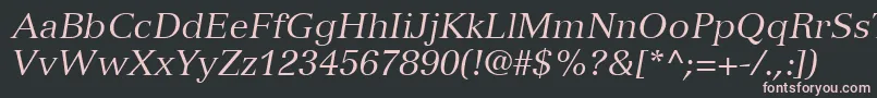 フォントVersaillesLt56Italic – 黒い背景にピンクのフォント