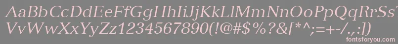 VersaillesLt56Italic Font – Pink Fonts on Gray Background