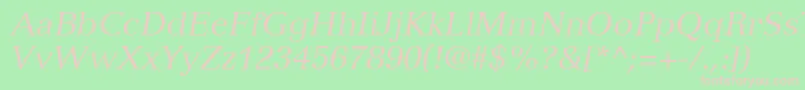 VersaillesLt56Italic Font – Pink Fonts on Green Background