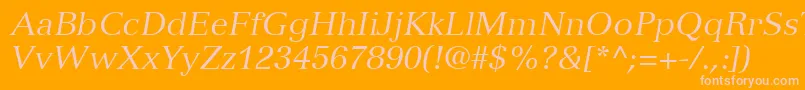 VersaillesLt56Italic Font – Pink Fonts on Orange Background