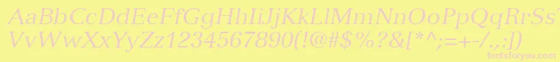 fuente VersaillesLt56Italic – Fuentes Rosadas Sobre Fondo Amarillo