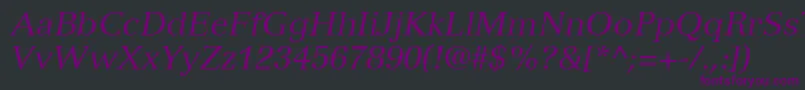 VersaillesLt56Italic Font – Purple Fonts on Black Background