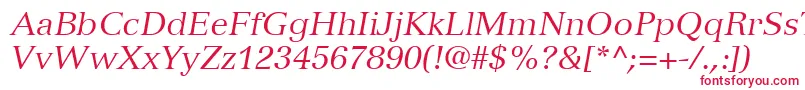VersaillesLt56Italic Font – Red Fonts on White Background