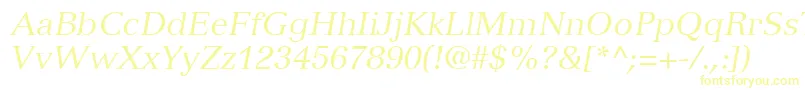 Czcionka VersaillesLt56Italic – żółte czcionki