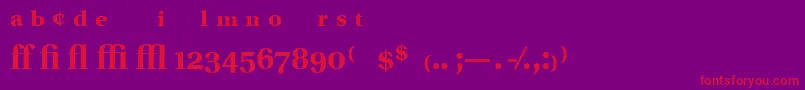 UtopiaExpertBold-fontti – punaiset fontit violetilla taustalla