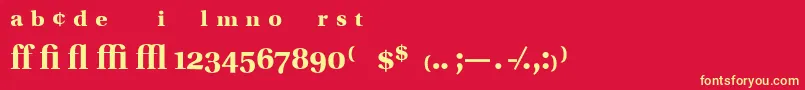 UtopiaExpertBold-Schriftart – Gelbe Schriften auf rotem Hintergrund