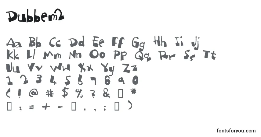 Schriftart Dubbem2 – Alphabet, Zahlen, spezielle Symbole