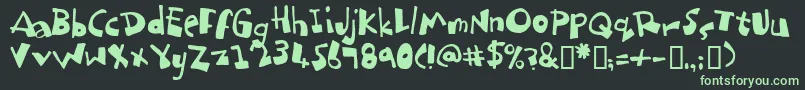 フォントDubbem2 – 黒い背景に緑の文字