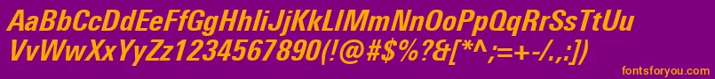 UniversNextProHeavyCondensedItalic Font – Orange Fonts on Purple Background