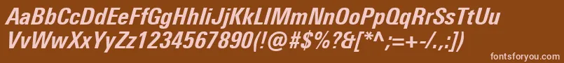 UniversNextProHeavyCondensedItalic Font – Pink Fonts on Brown Background
