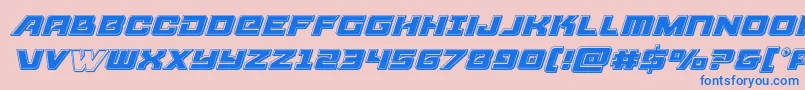 フォントAircruiserbevelital – ピンクの背景に青い文字