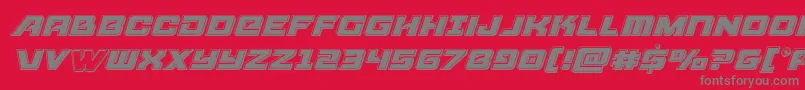 Aircruiserbevelital-Schriftart – Graue Schriften auf rotem Hintergrund