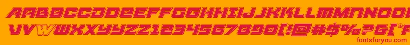 Aircruiserbevelital Font – Red Fonts on Orange Background