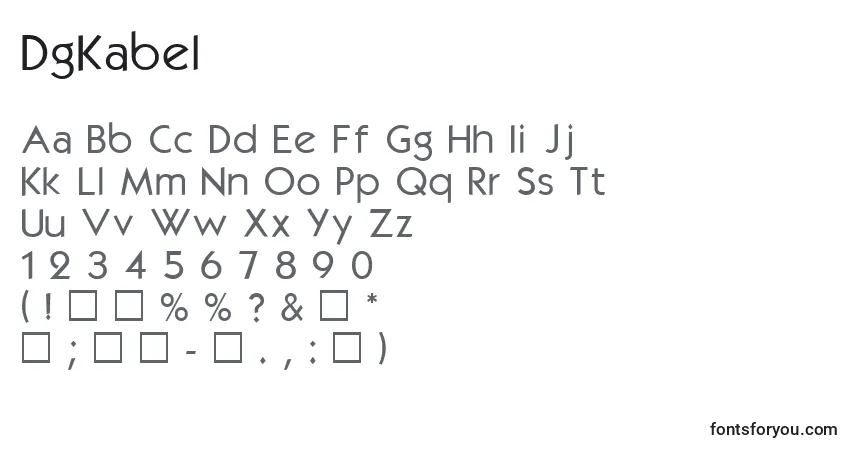 Czcionka DgKabel – alfabet, cyfry, specjalne znaki